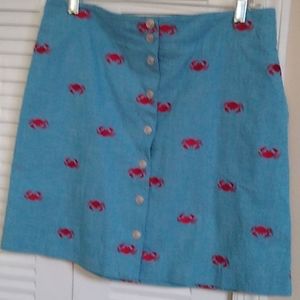 Adorable Lilly Pulitzer embroidered crab skirt 8